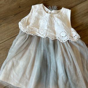 Grey and White Tulle Dress